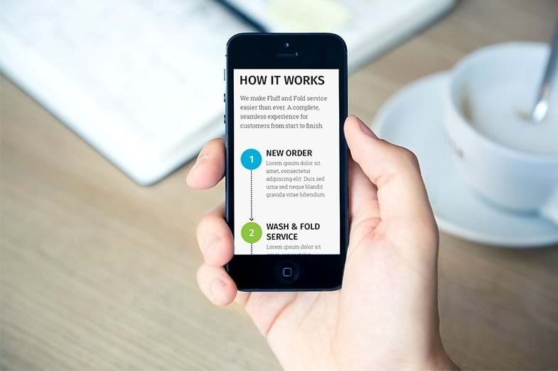Curbside Laundries Wash-Dry-Fold Mobile Web Application redesign 