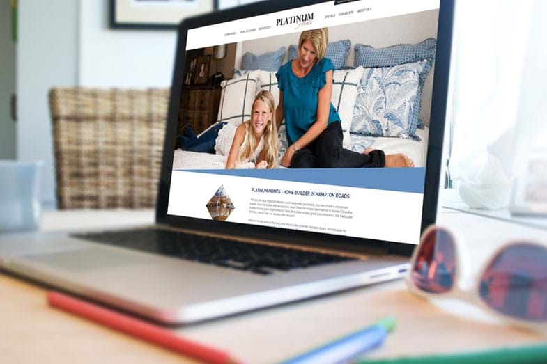 Laptop view of Platinum Homes website redesign