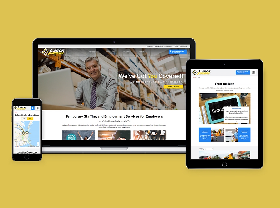 Labor Finders custom web design showcase presentation