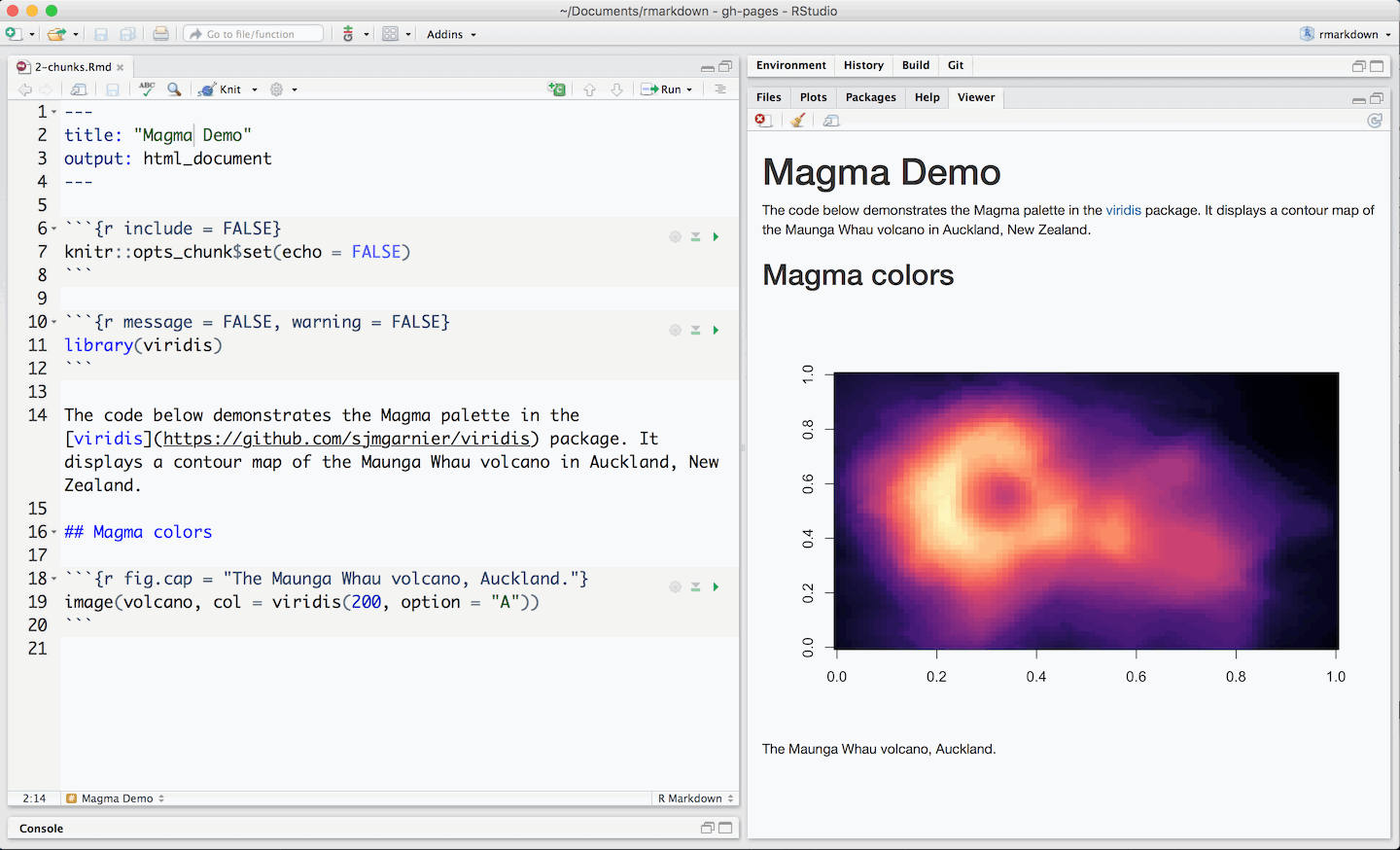 Example RMarkdown file in RStudio